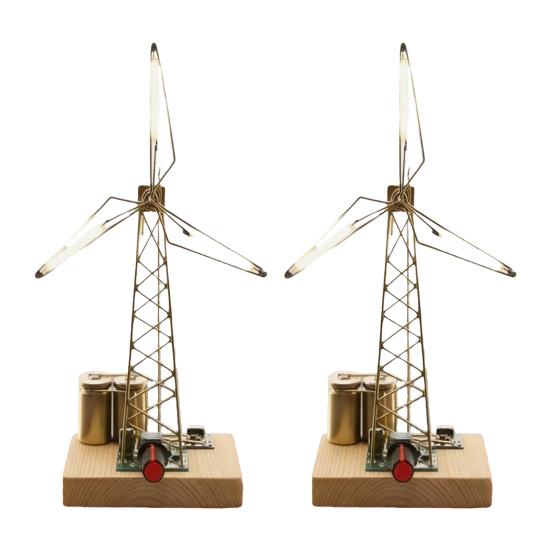 1/2Pcs DIY Rotating Windmill Night Light Kit Handmade Copper Wire Windmill Decoration with LED Light Spinning Blade Windmill Decorative Lamp