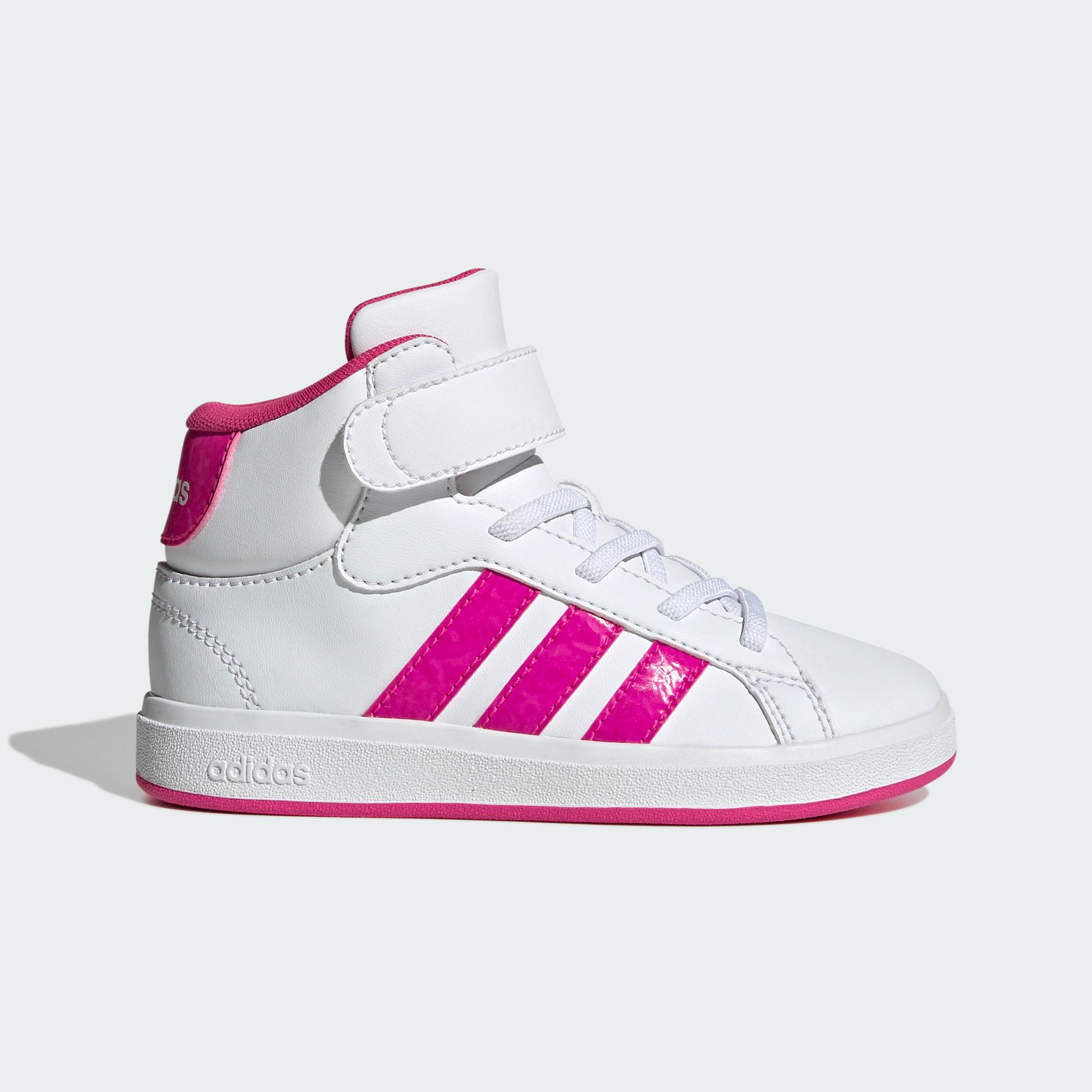 adidas Grand Court Mid White Shock Pink (GS) 30.5
