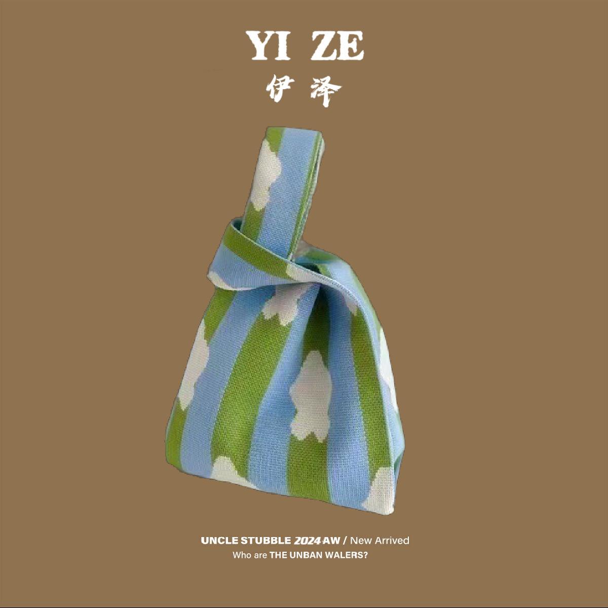 New knitted handbag bow tote bag women s wool bag daily casual versatile, handbag