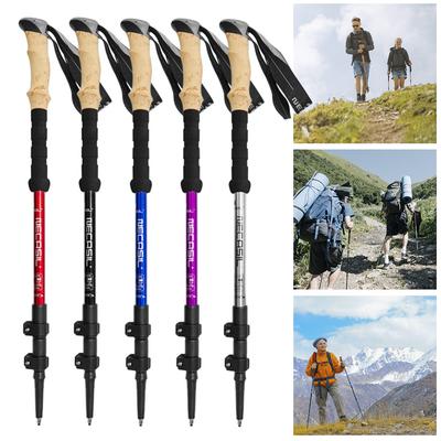 Outdoor Folding Trekkings Ultralight Hiking Pole Trekking Poles Shock Absorption Walking Hiking Telescopic Stick Climbing Trip