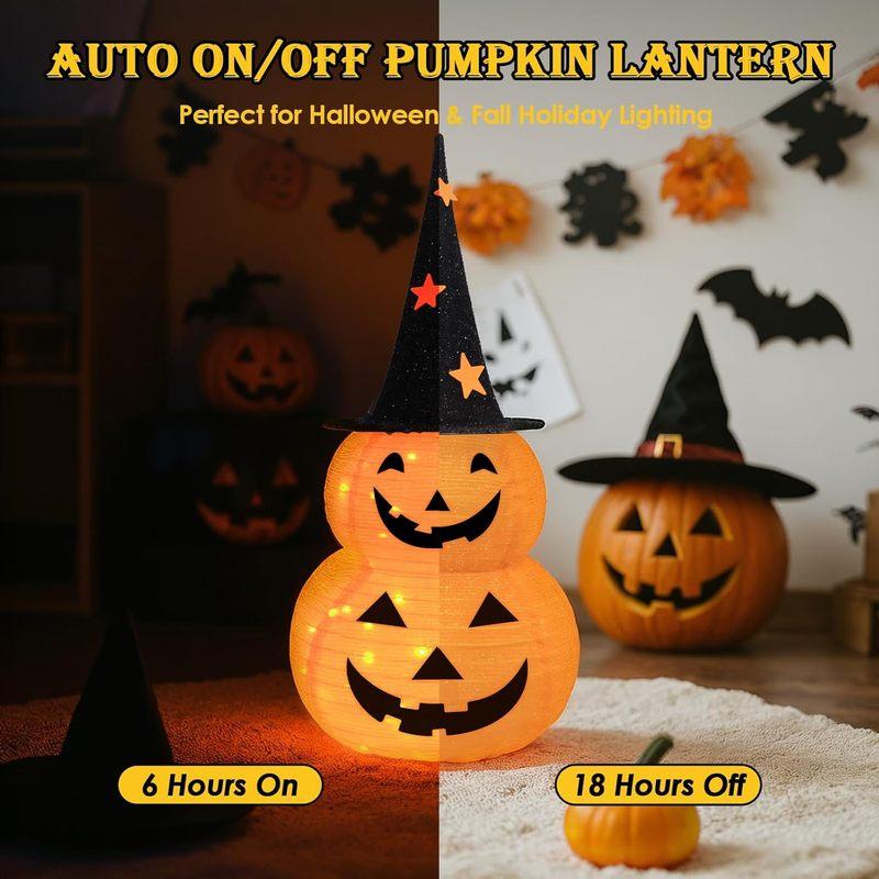 1pcs Halloween Pumpkin Decorations Collapsible Jack-o-Lantern Pumpkin Lights for Indoor Outdoor Home, Party, Yard Decorations