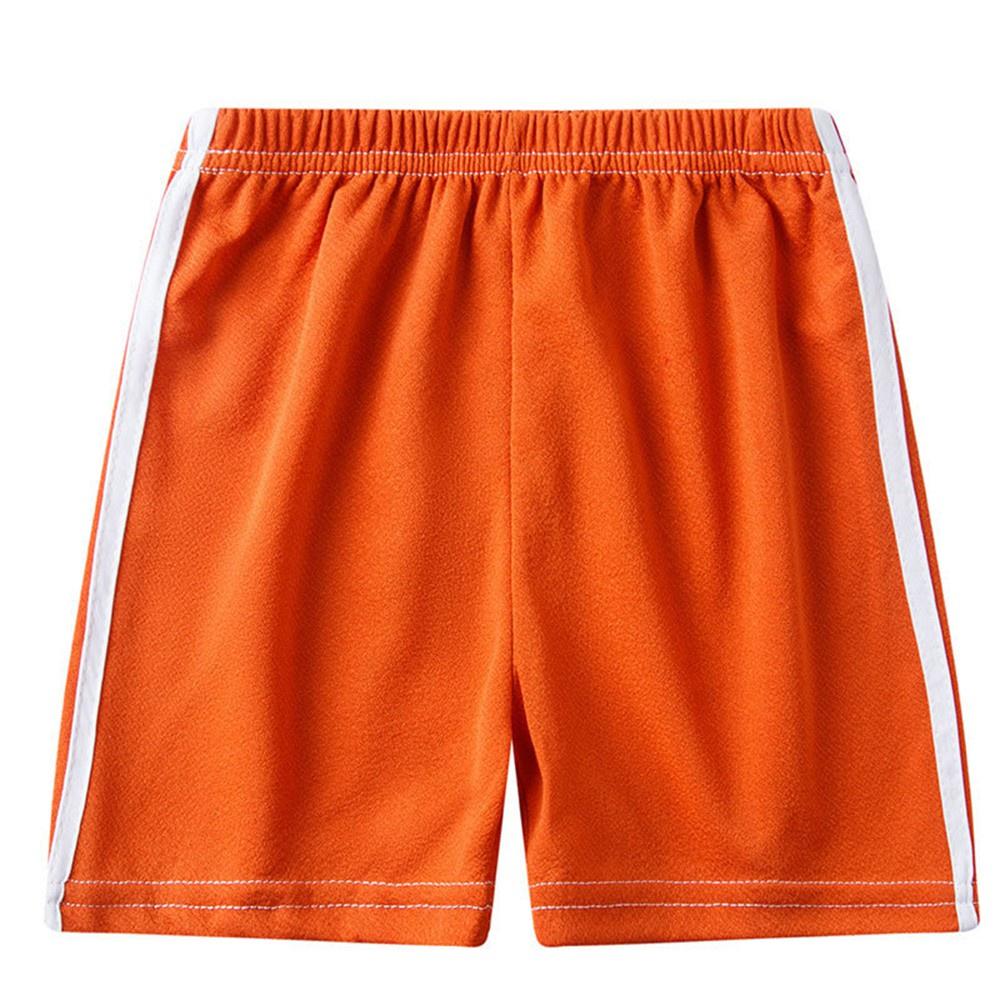 Freshfree Elastische taille shorts kinderen kinderen witte zijstreep broek meisjes jongens zomer losse broek 110