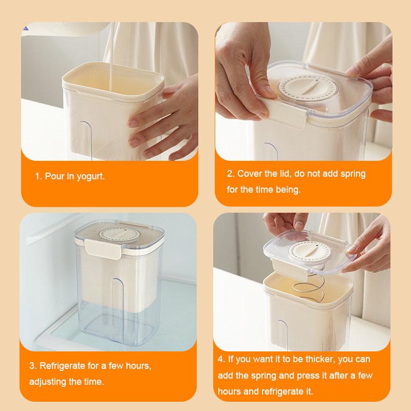 Yogurt Strainer With Timer Yogurt Whey Separator Reusable Food Strainer Fine Mesh Yogurt Maker Filter For Soy Milk Juice Tea