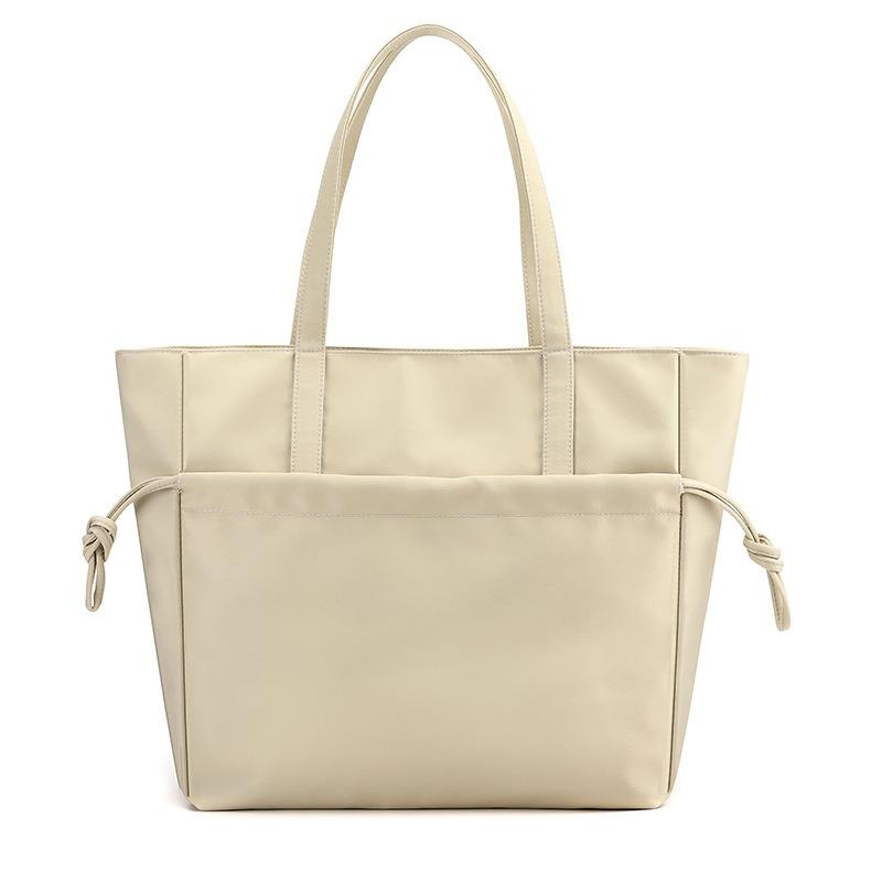 

Сумка-тоут осень новая большая вместимость женская сумка студентка простая универсальная дорожная нейлоновая женская сумка через плечо кремовый