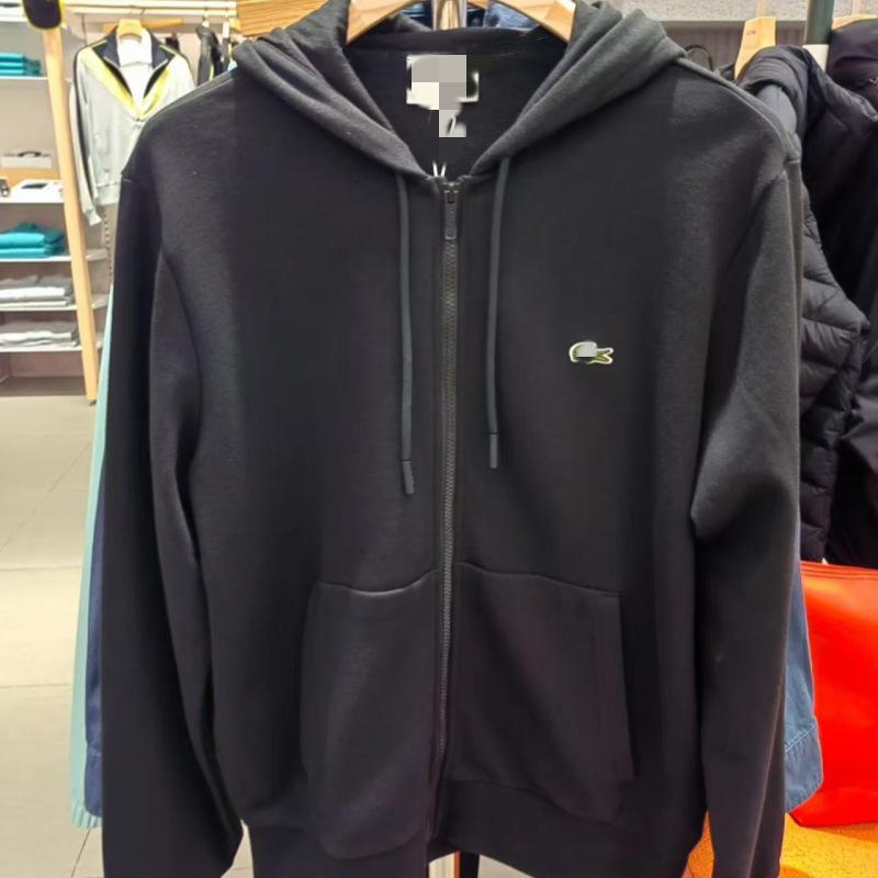 Unisex Hoodie met Visborduurwerk en Rits - Effen Kleur, Met Zakken, Losse Pasvorm Bovenkleding voor Lente, Herfst, Winter