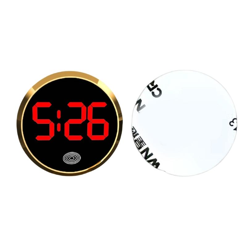 Deska Rozdzielcza Samochodu Mini Zegar Samochodowy Okrągły Design z Podświetleniem Cyfrowy Wyświetlacz Z Obsługą Dotykową Do Kratki Powietrza Samochodowego