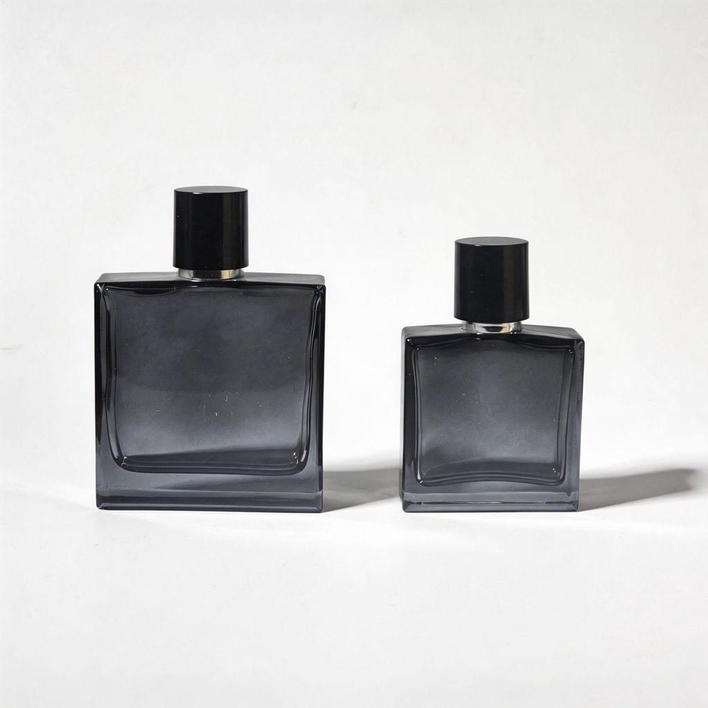 Gradient Glass Perfume Decanter Spray Bottle - Flat Square Design (30ml, 50ml, 80ml, 90ml)