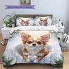 Cute animalsinthesnow Pattern Bedding Quilt Set Quilt Cover Pillowcase Home Decoration Birthday Gift (1 * duvet cover + 2 * pillowcase, without core)