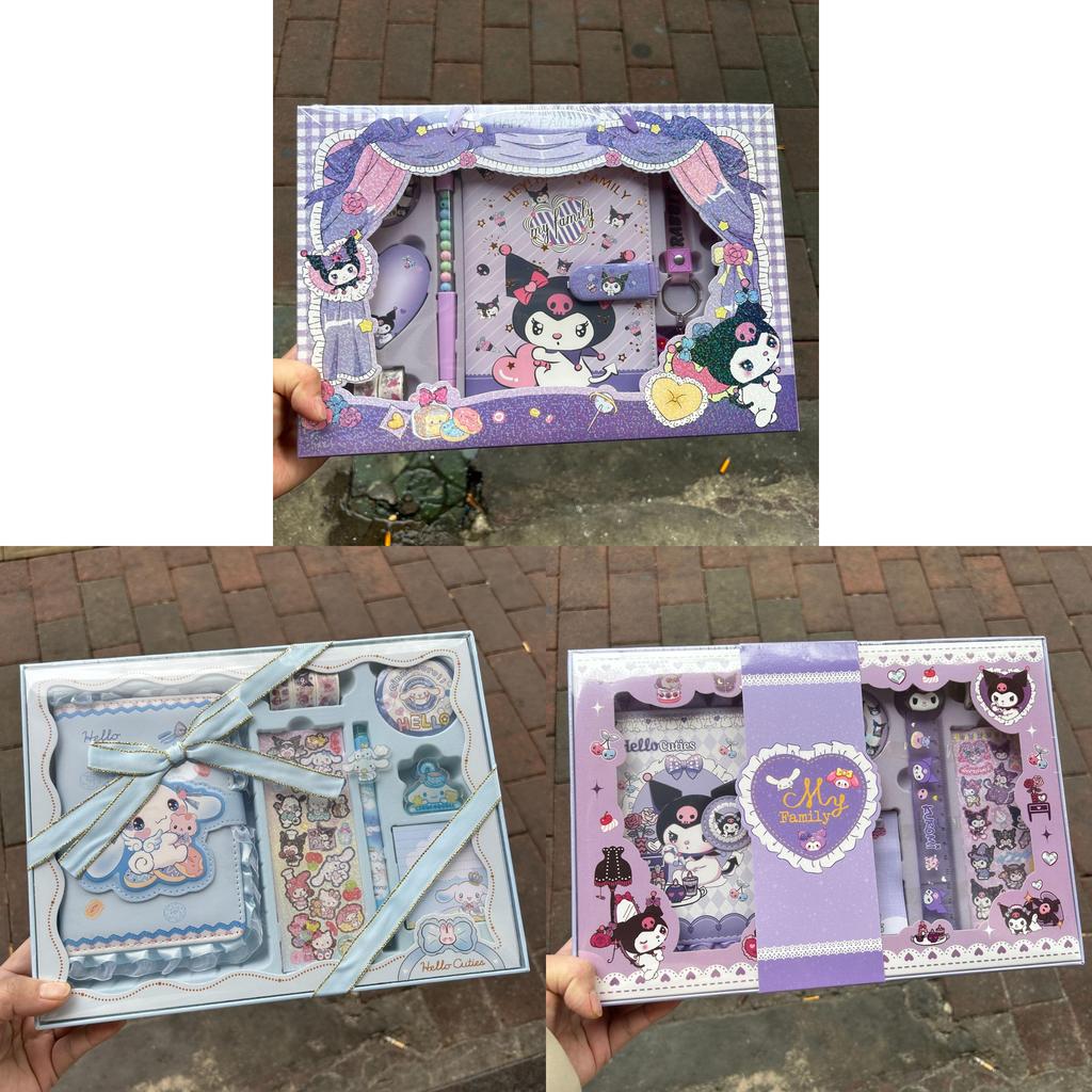 Hello Kitty Kuromi Melody Cinnamoroll Cartoon Password Lock Diary With Faux Leather Cover For Kids And Teens