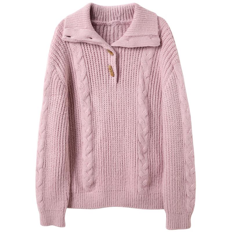 Sancai Winter Wool-Blend Toggle Knit Sweater