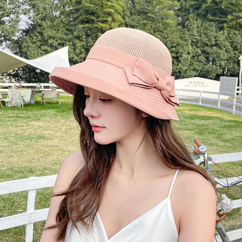 Women Mesh Woven Bucket Hat, Beach Hat, Sun Hat Fashion Fishing