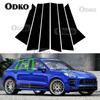 6 Pcs Car Door Window Glossy Piano Black Pillar Posts Cover Trim for Porsche Macan 2014- Accessories Auto Exterior Parts