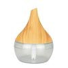 300ml Wood Grain Flat Mouth Humidifier with Touch Night Light - USB Mini Aromatherapy and Desktop Companion