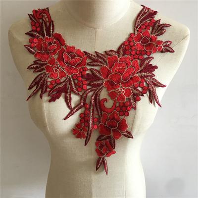 Collo in Pizzo Ricamato Solubile in Acqua Squisito e alla Moda Accessori Decorativi Fai-da-te per Scollo di Abiti