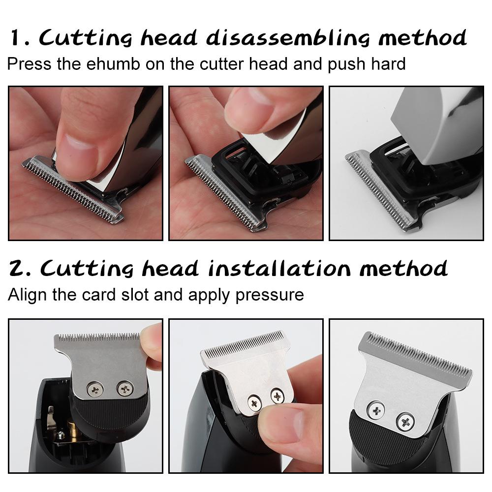 Slicked Back Digital Hair Clipper: Fast-Charging, LCD Display, Compact Stainless Steel Electric Trimmer