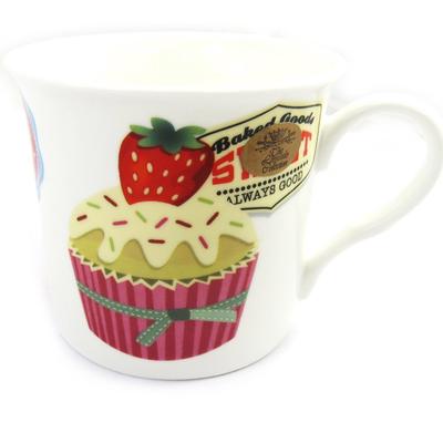 [L8887] - Multicolored White 'Cupcakes' Mug