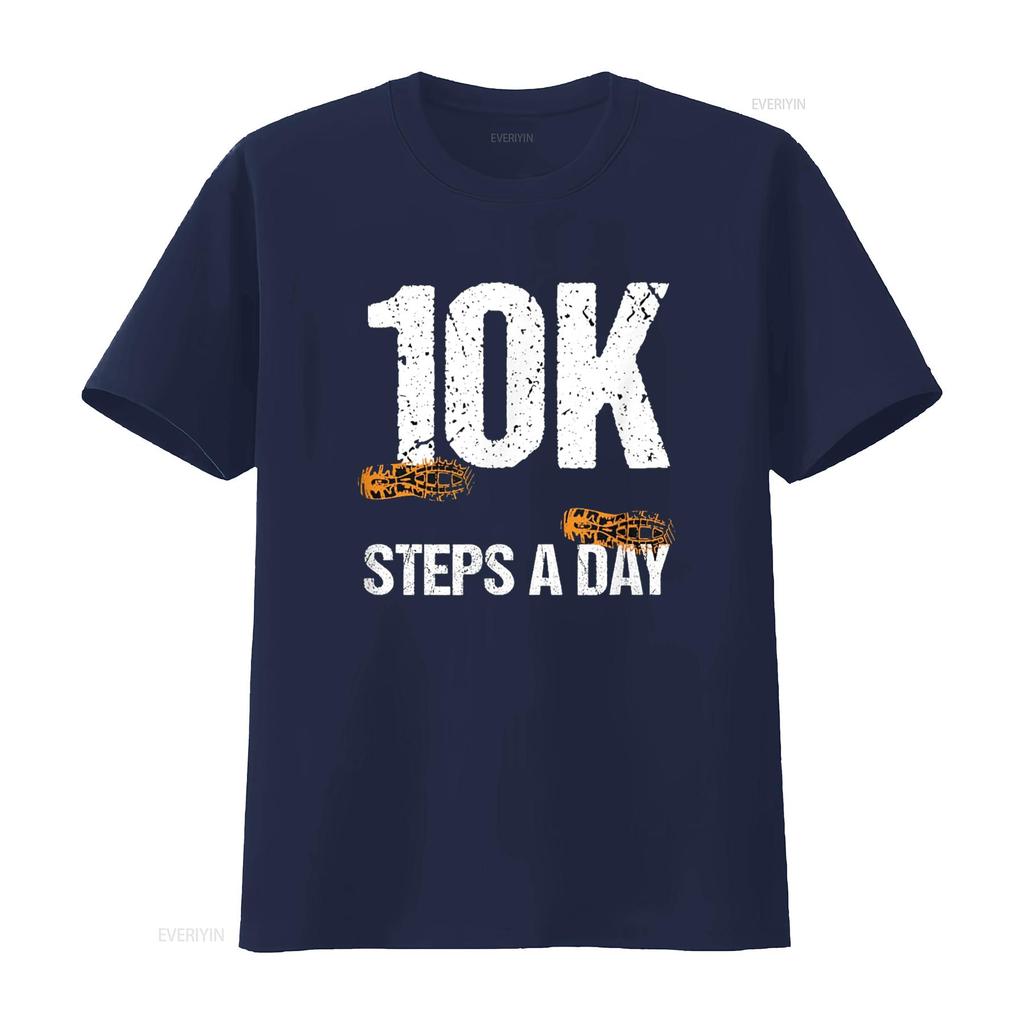 10000 Steps A Day New Year Health and Fitness Goals Walking T Shirt vintage Washed Breathable Soft streetwear designer clothes