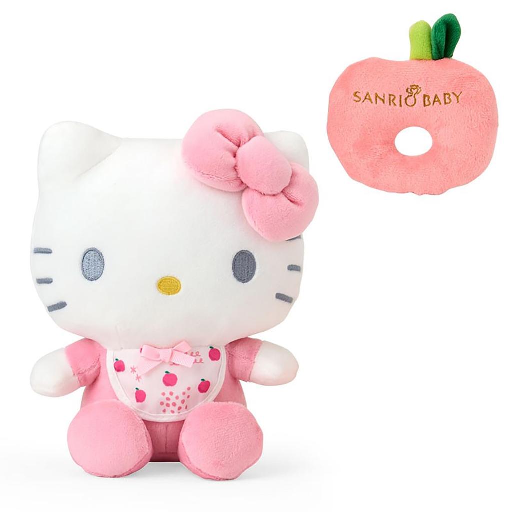 Sanrio Baby Washable Plush Toy Hello Cute Stuffed Animal with 649953 Set, Kitty, Rattle,