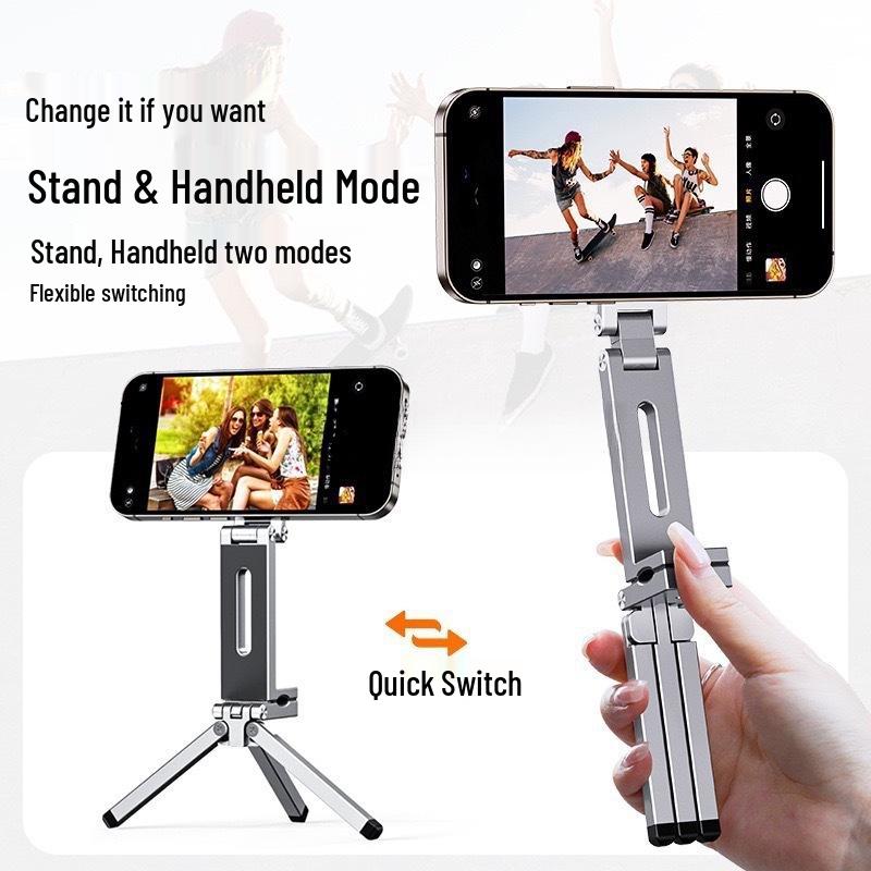 Aluminum Alloy Folding Magnetic Phone Stand Tripod for Live Streaming & Travel