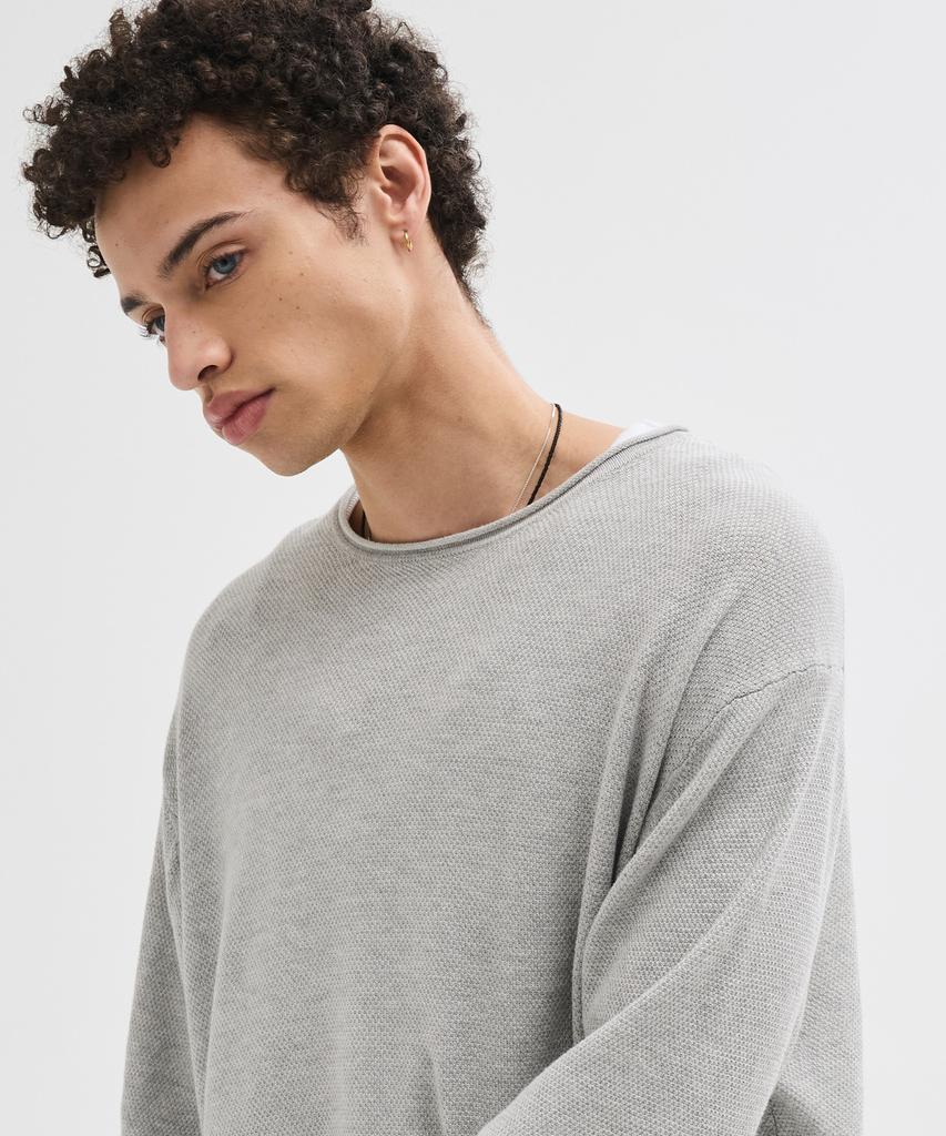 LEIRE Cut-Off Textured Knit [Gray]