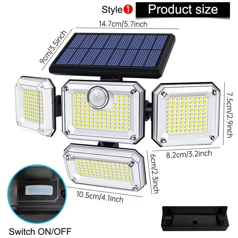 Waterproof Solar Light LED Motion Sensor Outdoor with Remote Control Wall Light Garden Courtyard Decoration Garage Lighting