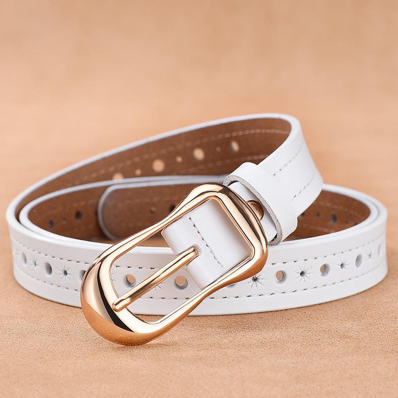 1Pc Women's Genuine Leather Casual Pin Buckle Belt - Versatile Korean Cowhide Waist Seal