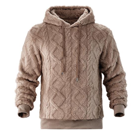 

Мужское флисовое худи, пушистое, свободного кроя, толстое, пуловер с капюшоном, теплое, мягкое, с капюшоном, повседневная толстовка для осени, зимы, уличная одежда S коричневый