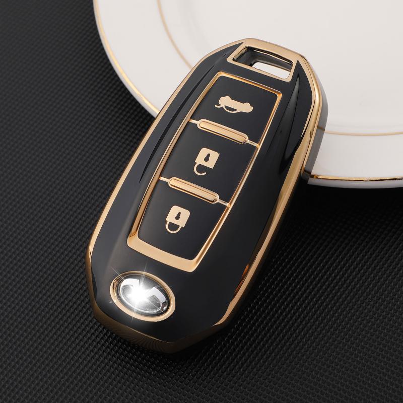 Premium Soft TPU Car Key Case Cover Shell for INFINITI QX56 ESQ QX50 Q50 QX60 Q50L Key Rings Keychain Bag Accessories (Black,Perfect Fit) чёрный
