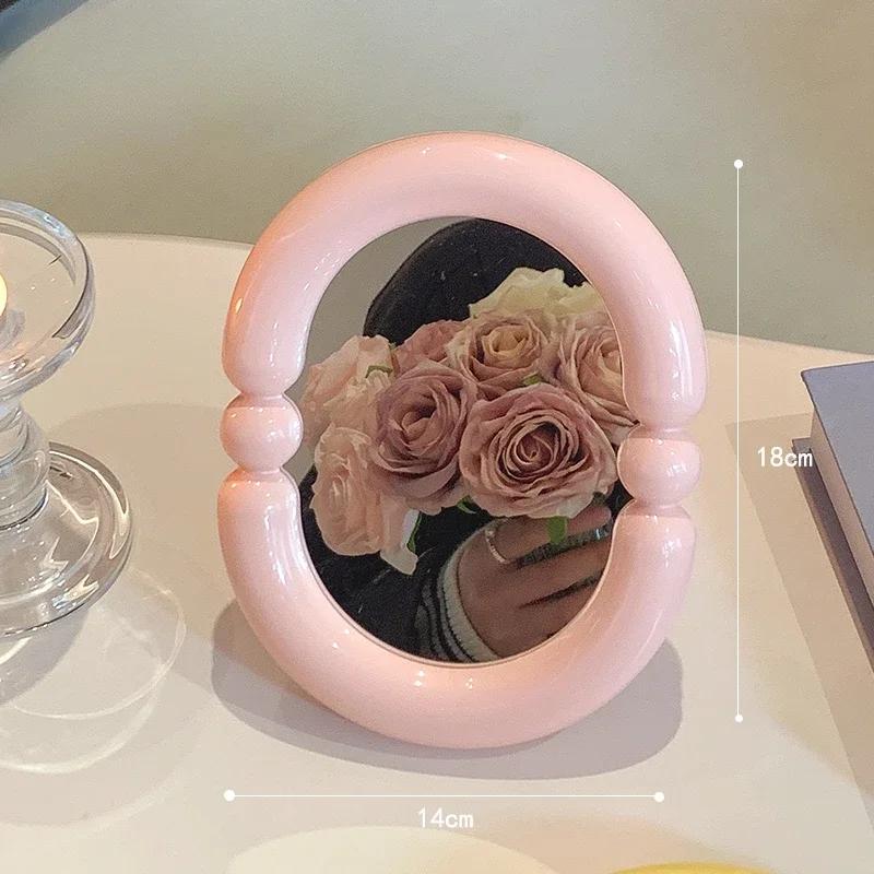 Irregular Pink Decorative Wall Mirror Korean Style Wall Mounted Mirror Makeup Mirror for Dormitory Desktop Room Decor Wholesale