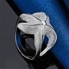 1 Piece 925 Sterling Silver 7-10# Exquisite Starfish Ring Women Elegant Fashion Accessory Engagement Gift Jewelry