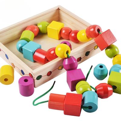 Neue pädagogische Formbaustein-Schnur für Kinder, frühe Bildung, Kinderspielzeug, frühe Bildung, Perlenbox, Eltern-Kind-Interaktion