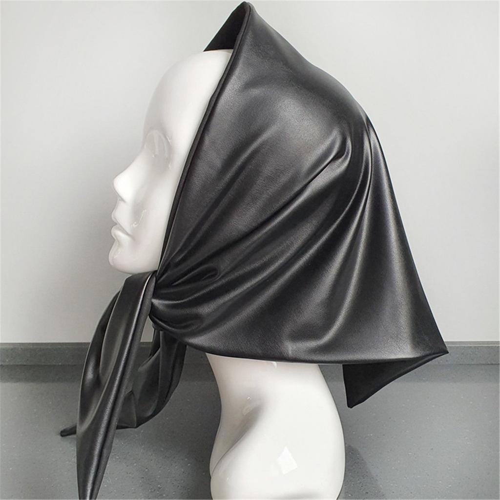 Womens Warm Long Shawl Winter Wraps Large Scarves Faux Leather Triangle Scarf Bandana Head Cover Kerchief