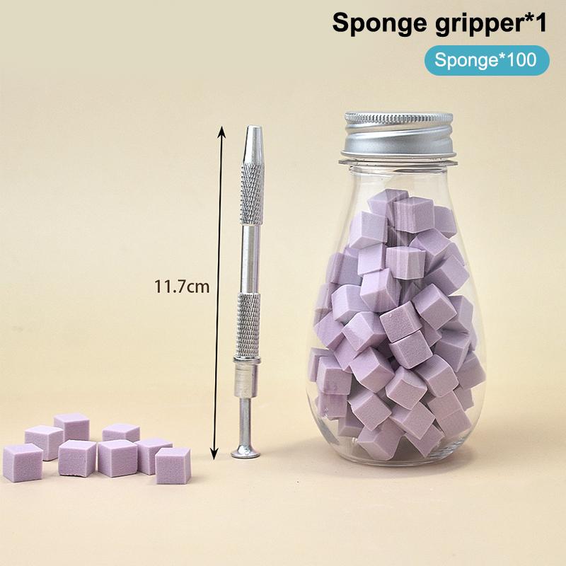 

1 набор 100/200 шт. Патчи из хлопка с градиентом для ухода за ногтями с клипсой, губка, пуховка для пудры, градиентный дизайн, гель для нейл-арта, полировочный блок, инструмент для ухода за ногтями A фиолетовый