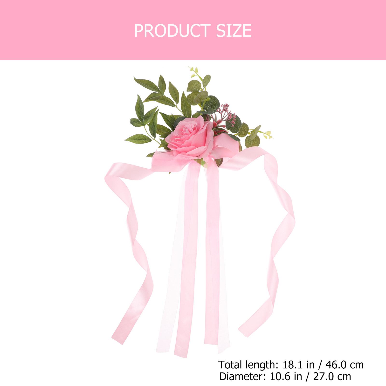 

Artificial Chair Back Flower Decor Simulation Floral Ornament For Wedding Party Chair Decor Festive Scene Layout Fake розовый