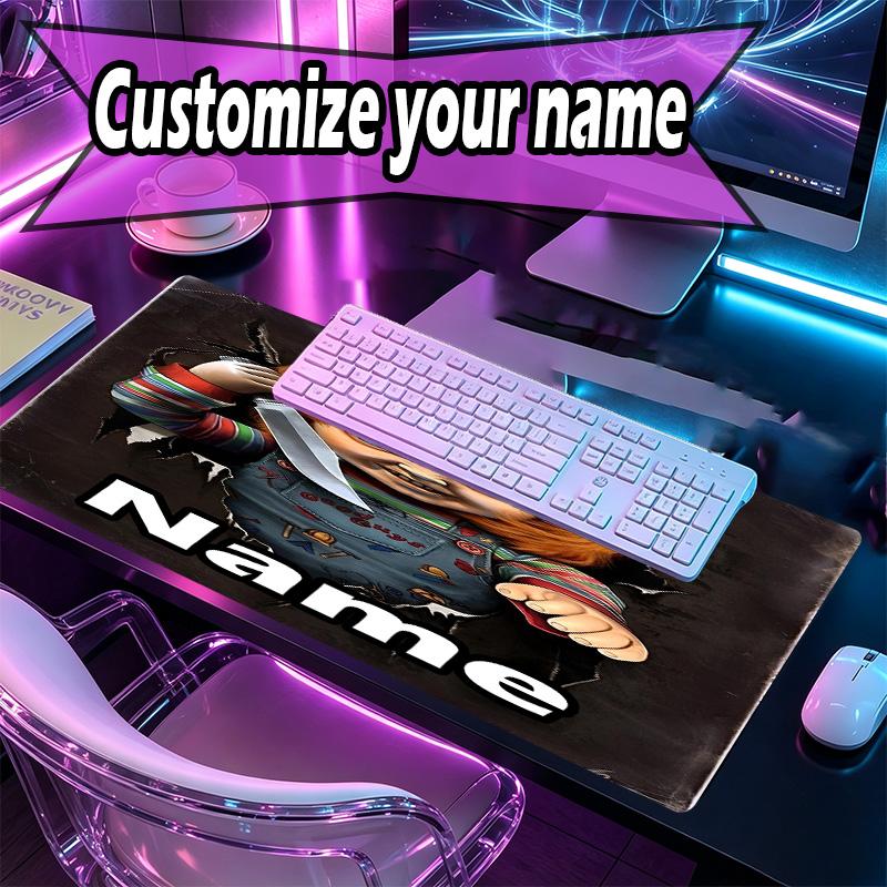 Tappetino per Mouse Personalizzato con Nome e Motivo Film Horror, Tappetino da Scrivania per Laptop PC, Tappetino Decorativo da Scrivania per Tastiera di Casa, Regalo