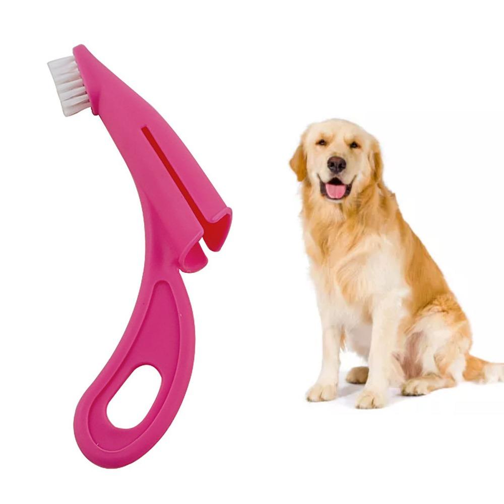 Soft Bristle Dog Cats Finger Toothbrush Nylon Bristle Ergonomic Finger Brush for Small Pets