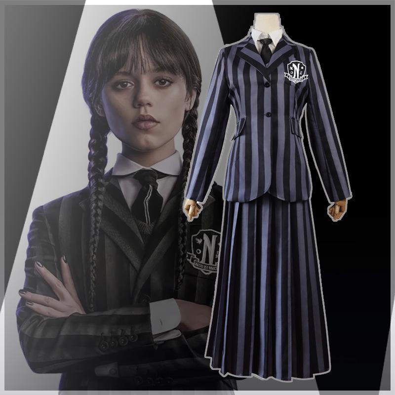 Wednesday Addams School Uniform Cosplay Costume for Halloween