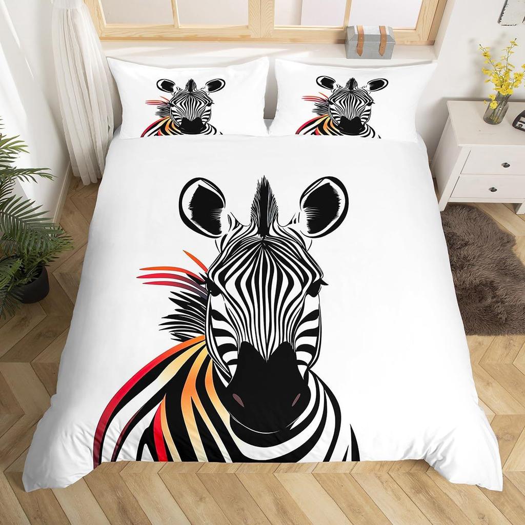 3D Zebra Digital Printing Duvet Set Bedding Set Three-Piece Set