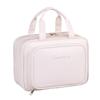 Luxury Large-Capacity Travel Cosmetic Bag with Partitioned Storage and Patch Pockets