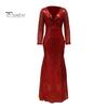Women Evening Dress Sequin Deep V Neck Long Sleeves Slim Fit Fishtail Hem Sequin Floor Length Sheath Back Zipper Closure Maxi Dress