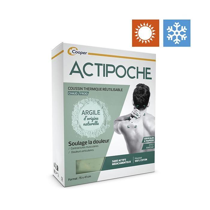 Actipoche Coussin Thermique Contractures Musculaires Cervicales Trapèzes Argile