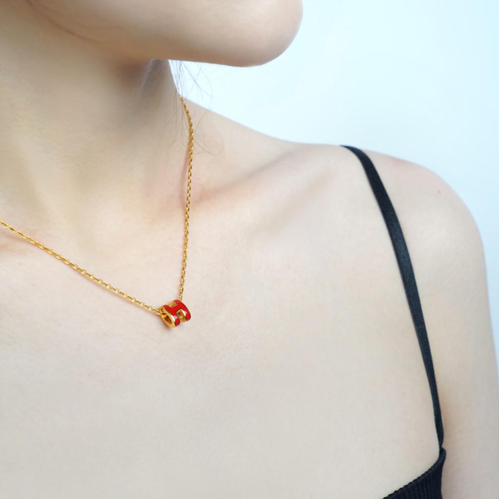 Hermes POP H Metal Necklaces Women's Gold Chain H147992F-12