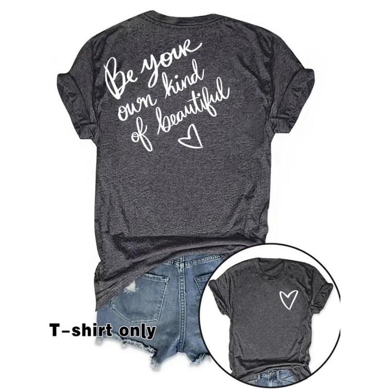 

Женская модная футболка с короткими рукавами и вдохновляющим принтом XXL