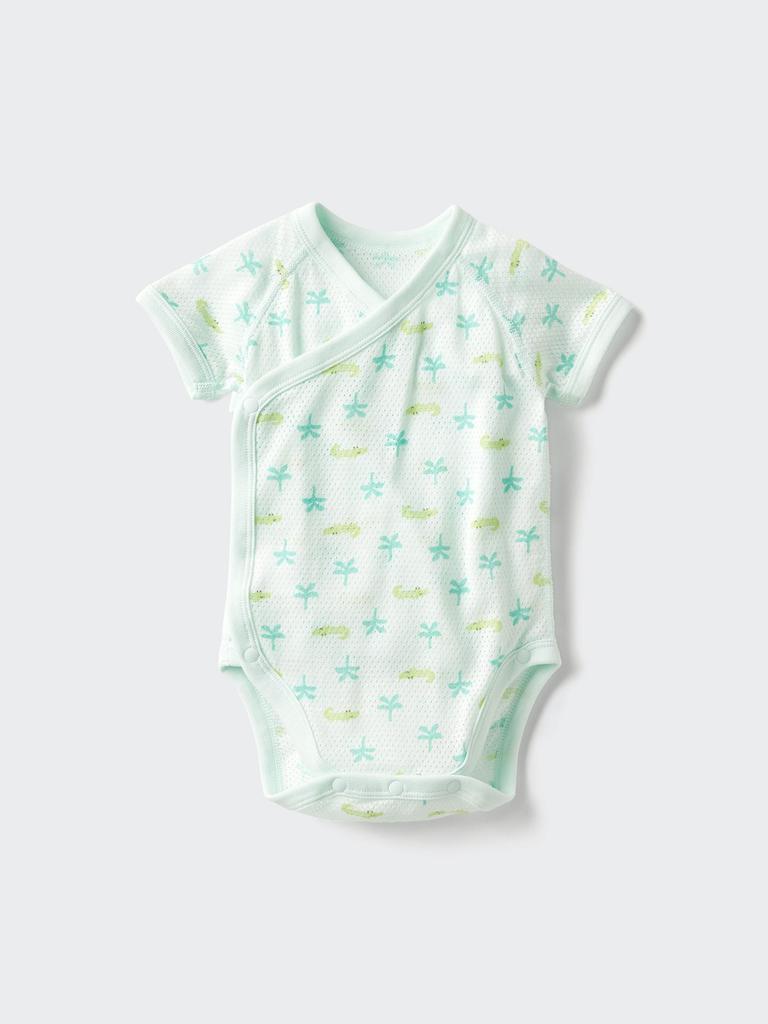 Uniqlo Japan Cotton Mesh Bodysuit Front Opening