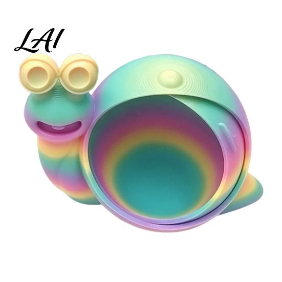Portable Trinket Bowl 3D Printed Colorful Snail Storage for Small Items Creative Desktop Organizer Modern Home Solution with Hollow Spiral