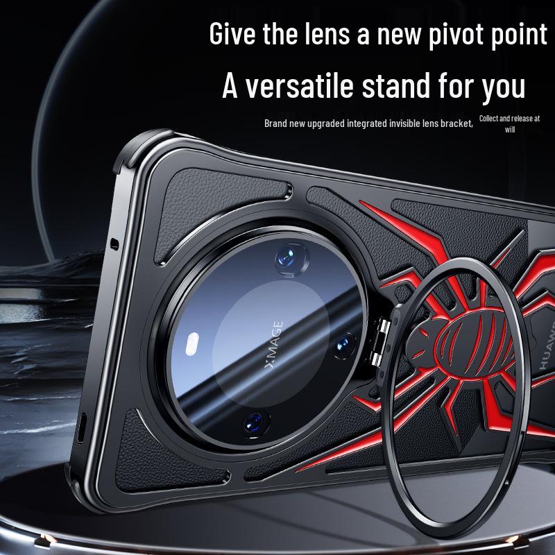Huawei Mate60 Pro Spider Metal Protective Case - Cross-Border Compatible, Anti-Drop with Bracket.