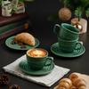 Elegant Cappuccino Cups Embossed Floral Latte Cup Creative Coffee Mugs  Cafe