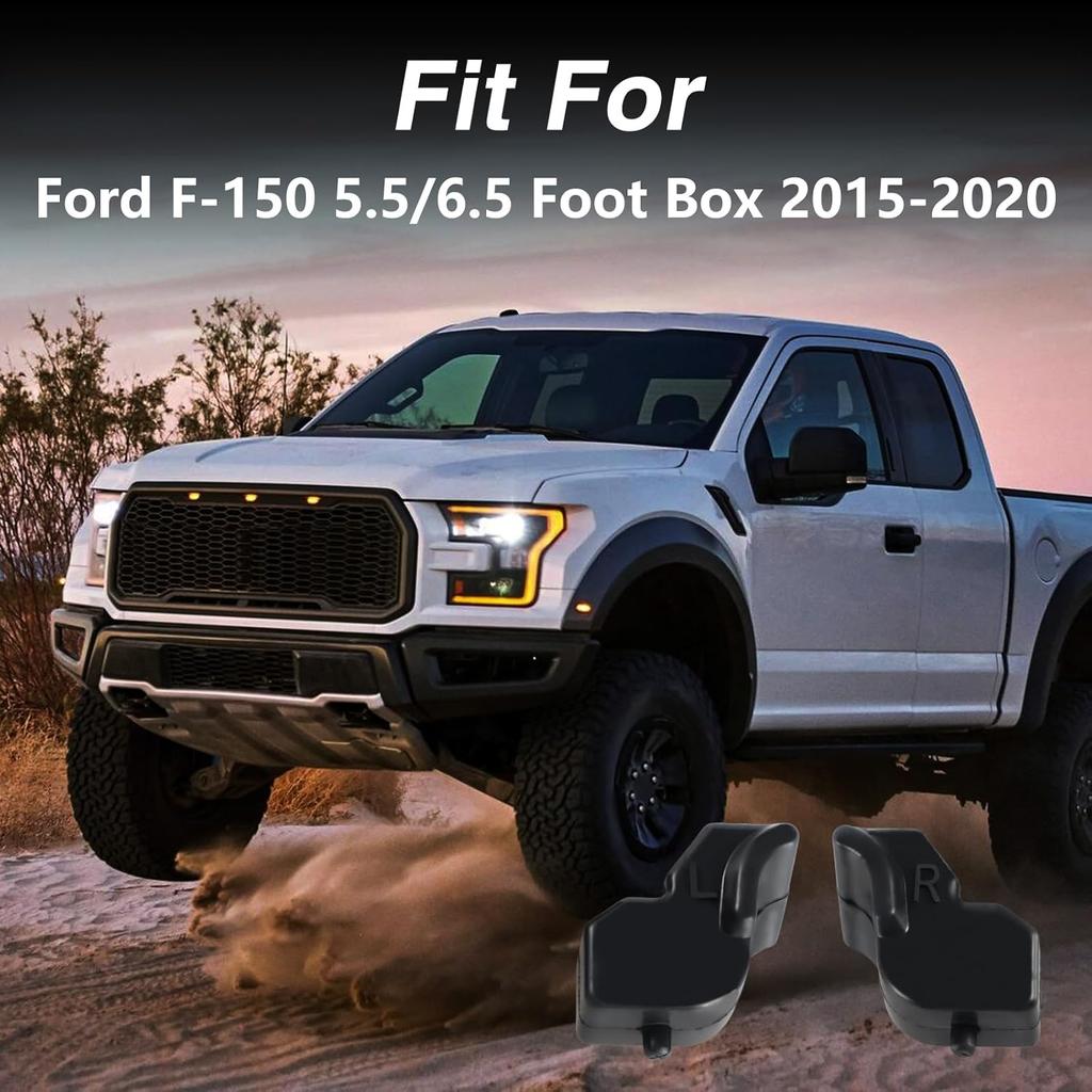 Upgraded Left&Right Side Tailgate Rubber Bumper Cushions Tailgate Stopper Limiter Cushions With 4 Metal Bolts Compatible With Ford F-150 2015-