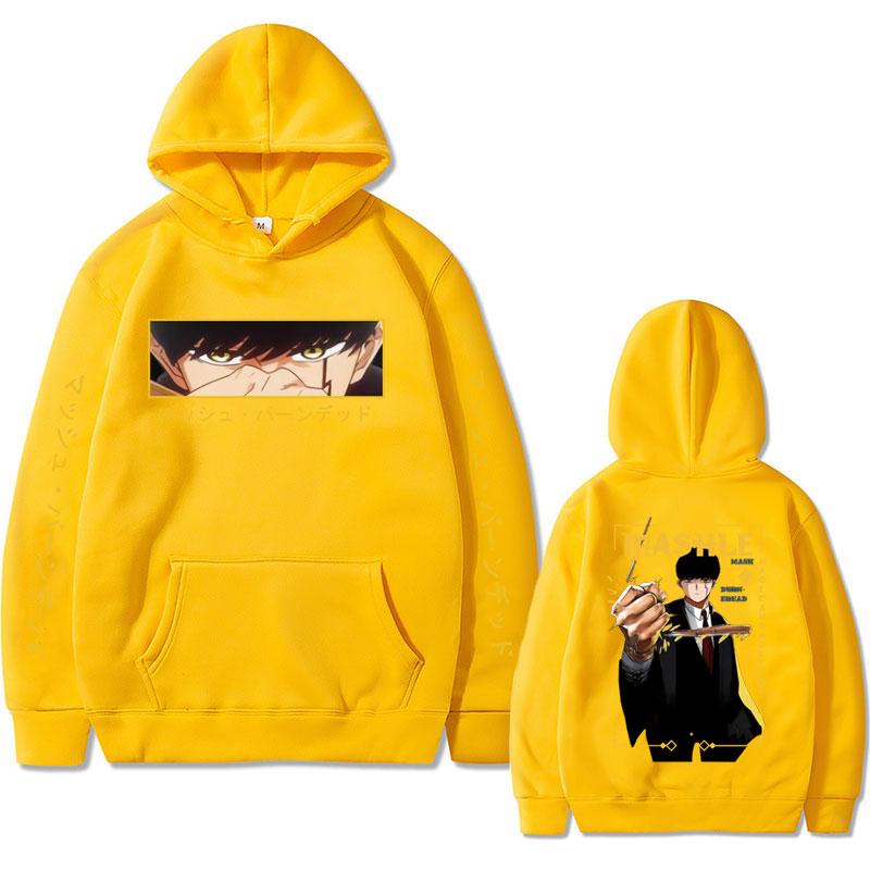 

Мужские и женские аниме-толстовки Mashle: Свитшот унисекс с капюшоном Magic And Muscles Mash Burnedead Eyes Graphic Print в стиле Харадзюку 4XL жёлтый