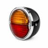 APSMOTIV Rear Light with Black Body Chrome Ring Compatible with Vintage Custom, hot-Rod, Rat-Rod Cars, Trucks, Motorcycles, Jeep and Tractors 12V Bulb